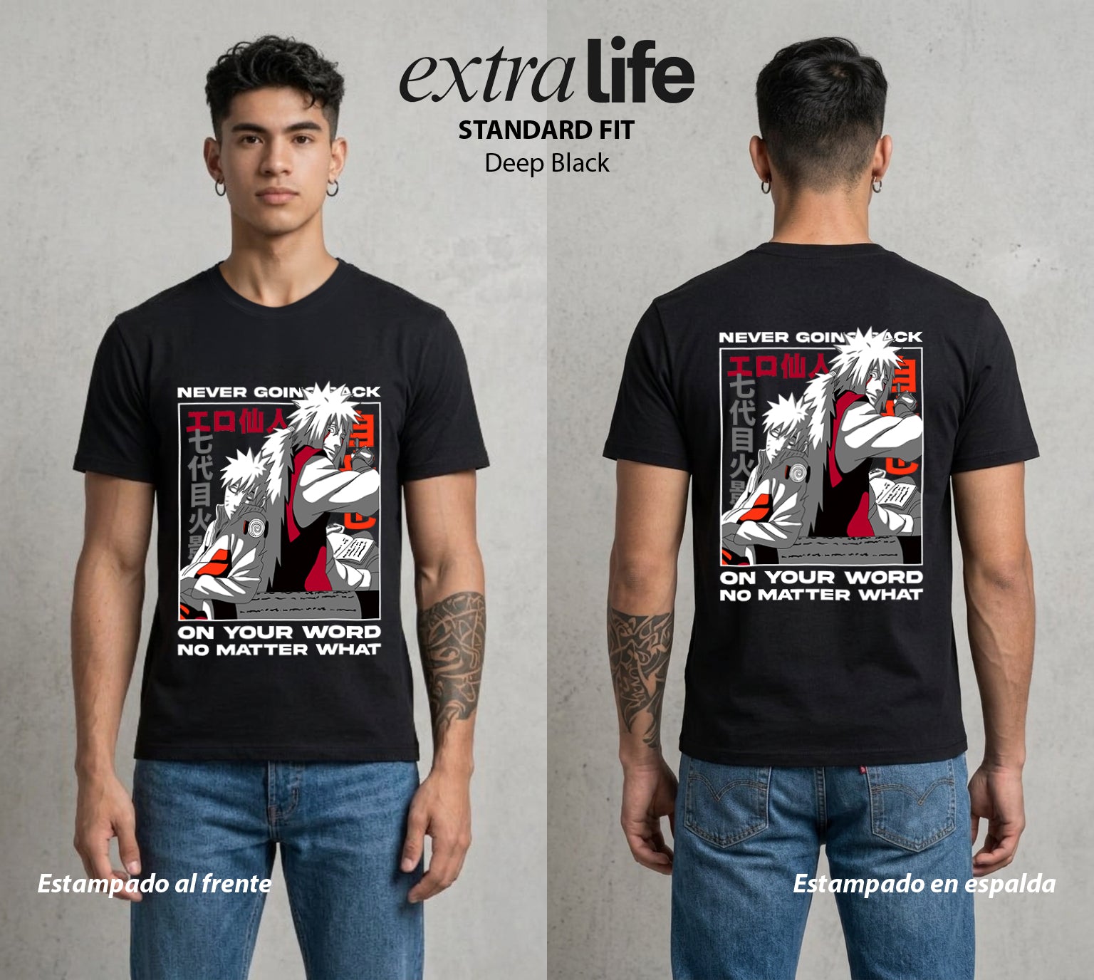 La Aldea Oculta | El Niño del Amor #02940 - Playera Standard Fit | Deep Black - Foto en modelo