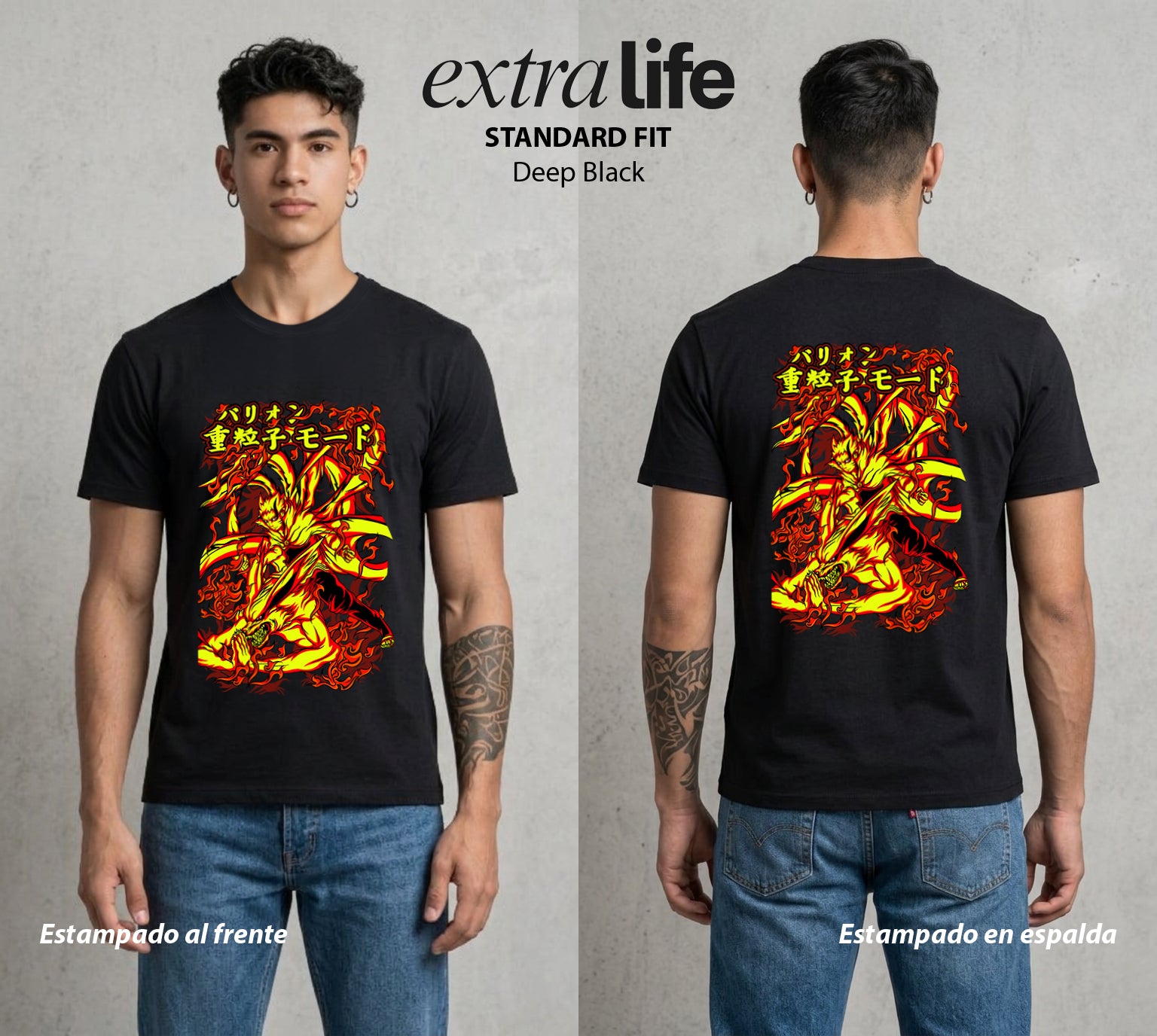 La Aldea Oculta | El Hokage del Futuro #02942 - Playera Standard Fit | Deep Black - Foto en modelo
