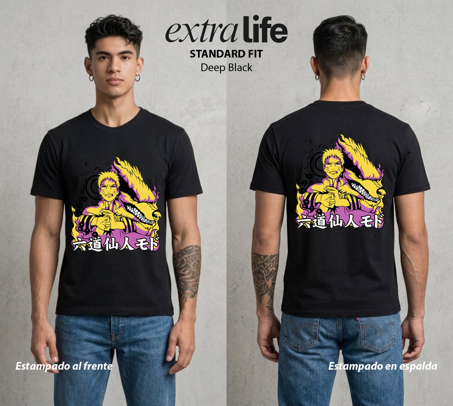 La Aldea Oculta | El Niño del Amor #02944 - Playera Standard Fit | Deep Black - Foto en modelo