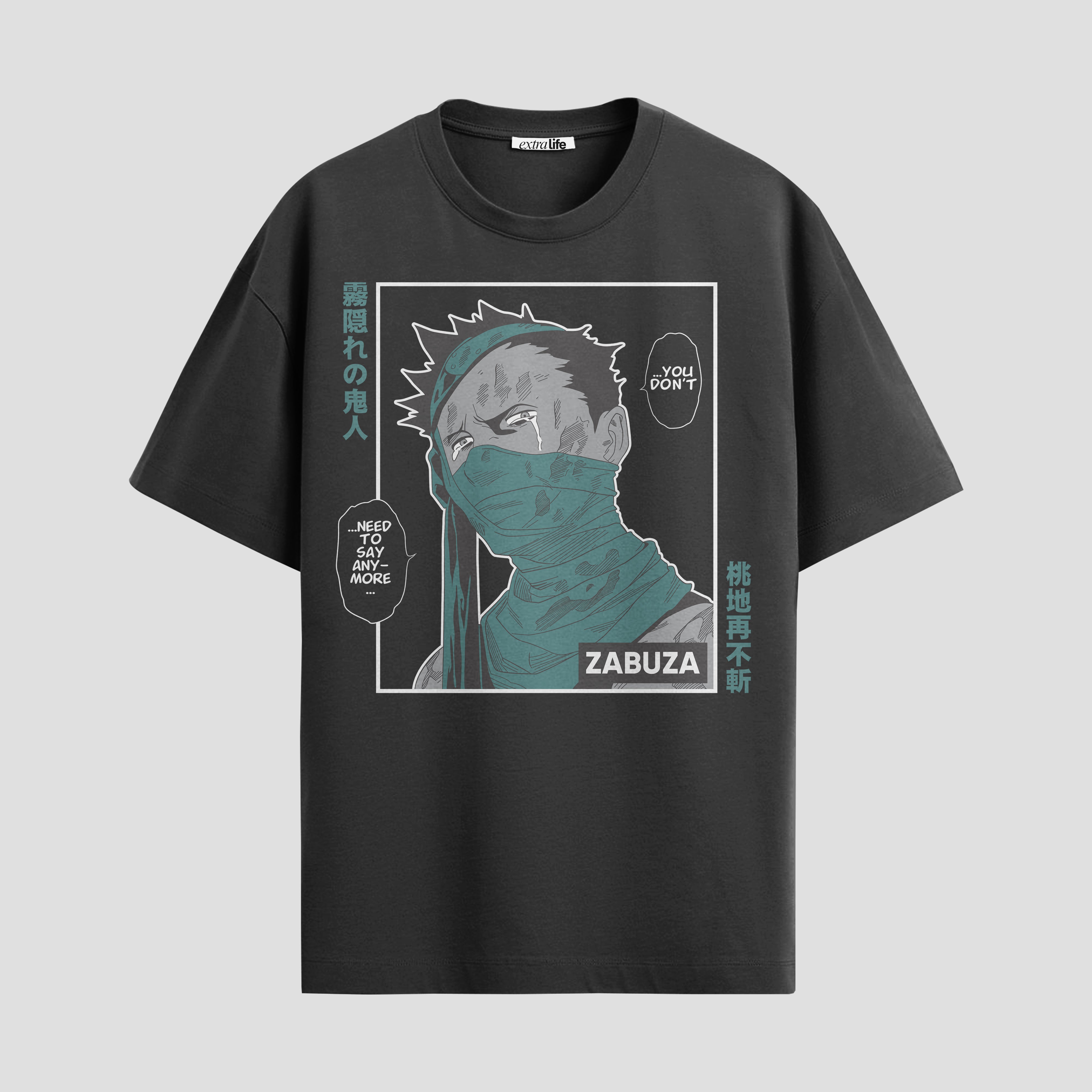 Playera urbana de anime y gaming ExtraLife MX, corte Standard Fit unisex ligero y transpirable en color Deep Black y Pure White, ropa de uso diario para gym y casual.