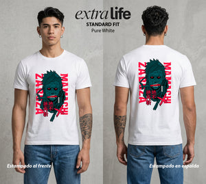 La Aldea Oculta | Zorro de Nueve Colas #02951 - Playera Standard Fit | Pure White - Foto en modelo
