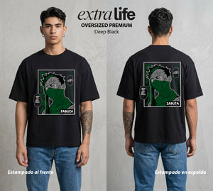La Aldea Oculta | El Hokage del Futuro #02953 - Playera Oversized Premium | Deep Black - Foto en modelo