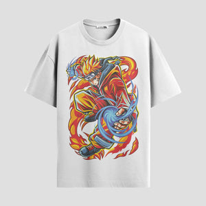 Playera urbana de anime y gaming ExtraLife MX, corte Standard Fit unisex ligero y transpirable en color Deep Black y Pure White, ropa de uso diario para gym y casual.
