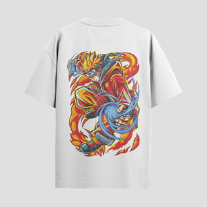 Playera urbana de anime y gaming ExtraLife MX, corte Standard Fit unisex ligero y transpirable en color Deep Black y Pure White, ropa de uso diario para gym y casual.