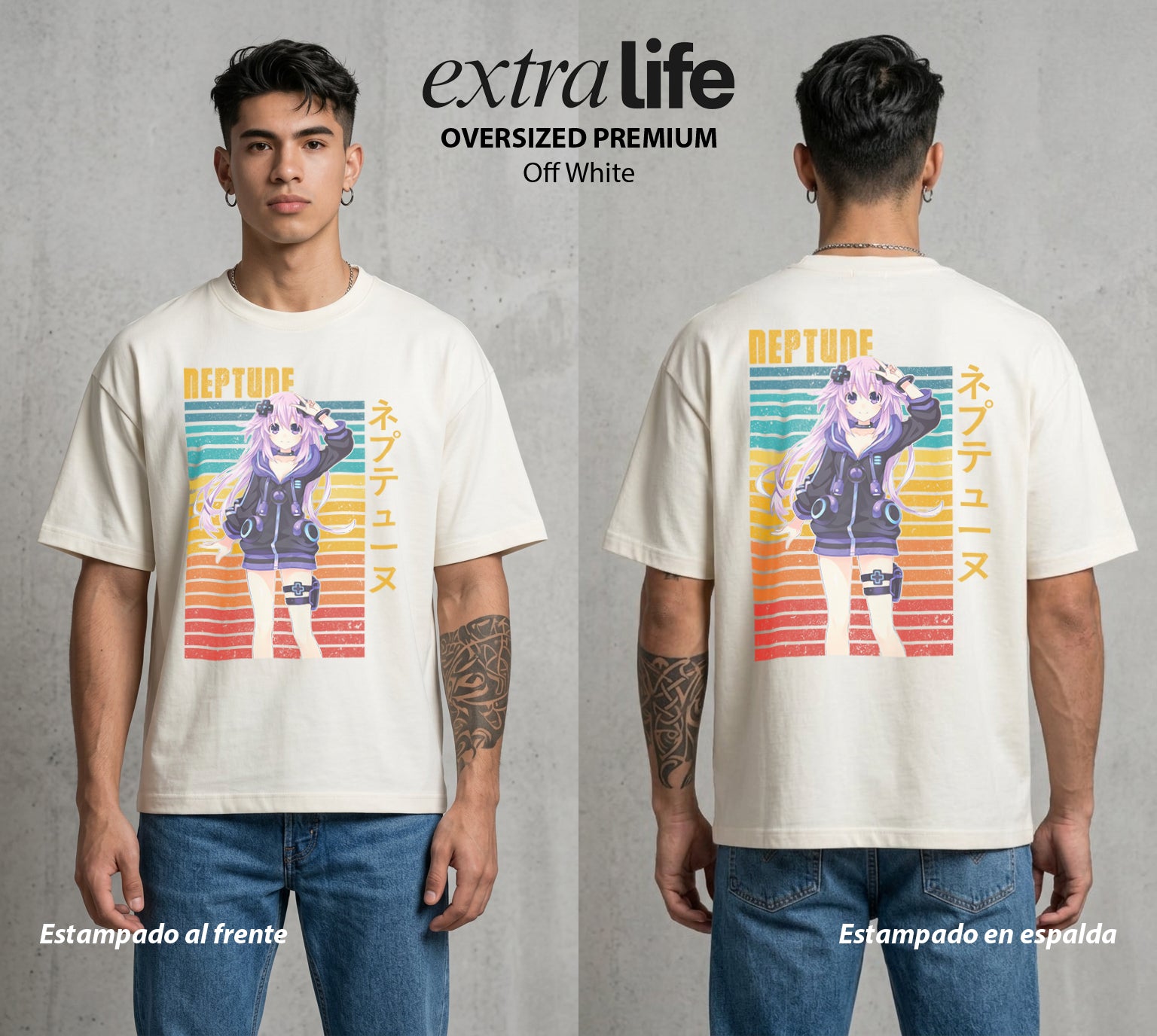 La Diosa del Videojuego | La CPU del Bien #02957 - Playera Oversized Premium | Off White - Foto en modelo
