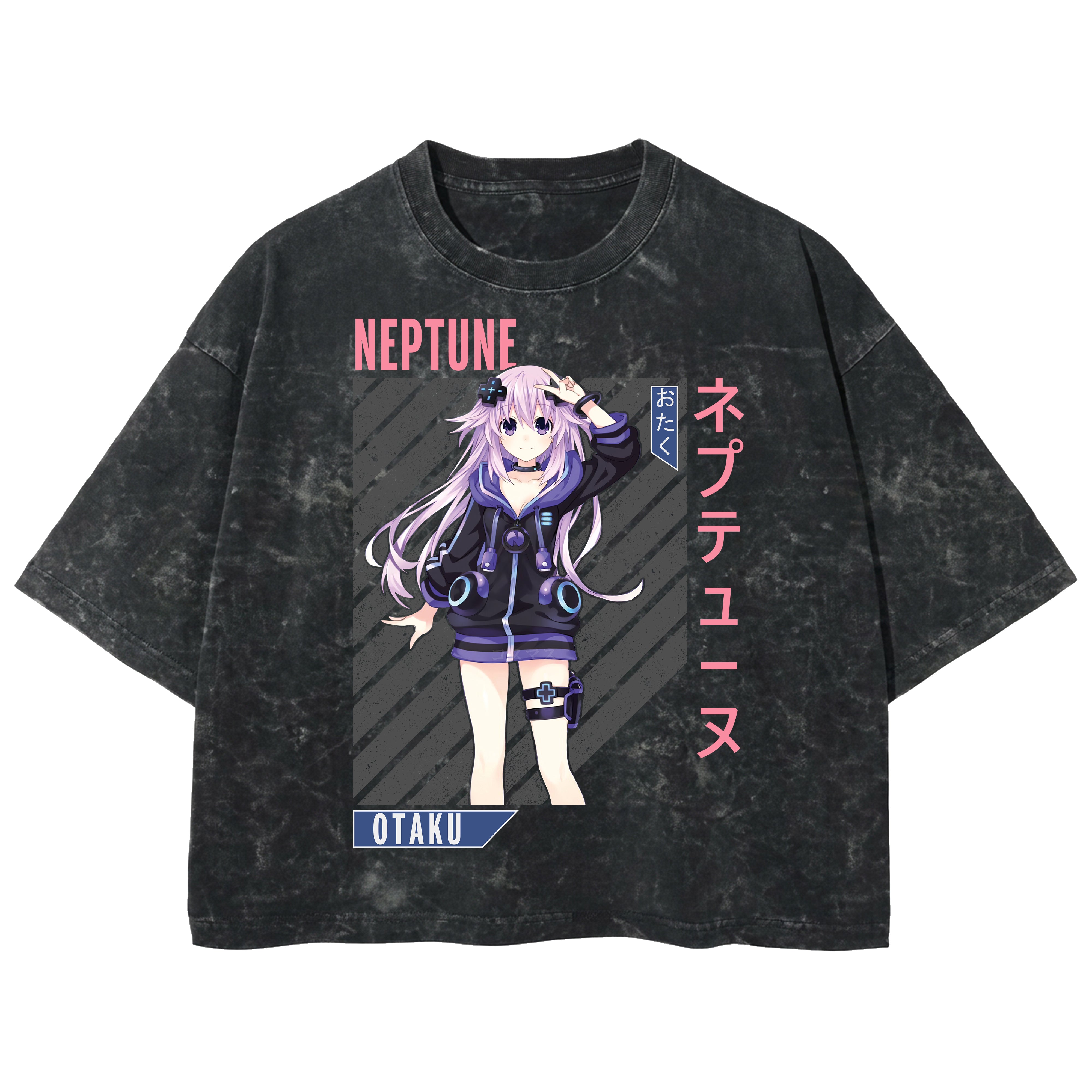Playera streetwear premium de anime y gaming ExtraLife MX, corte boxy deluxe mineral wash heavyweight en color Acid Wash, moda urbana mexicana de culto.