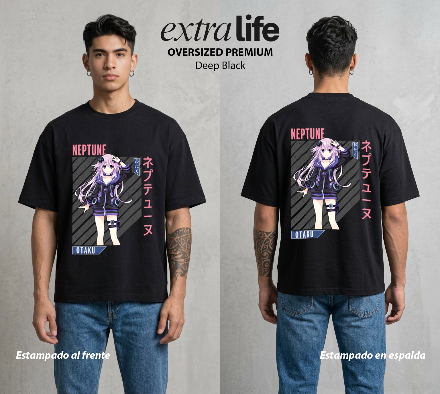 La Diosa del Videojuego | El Poder del Videojuego #02958 - Playera Oversized Premium | Deep Black - Foto en modelo