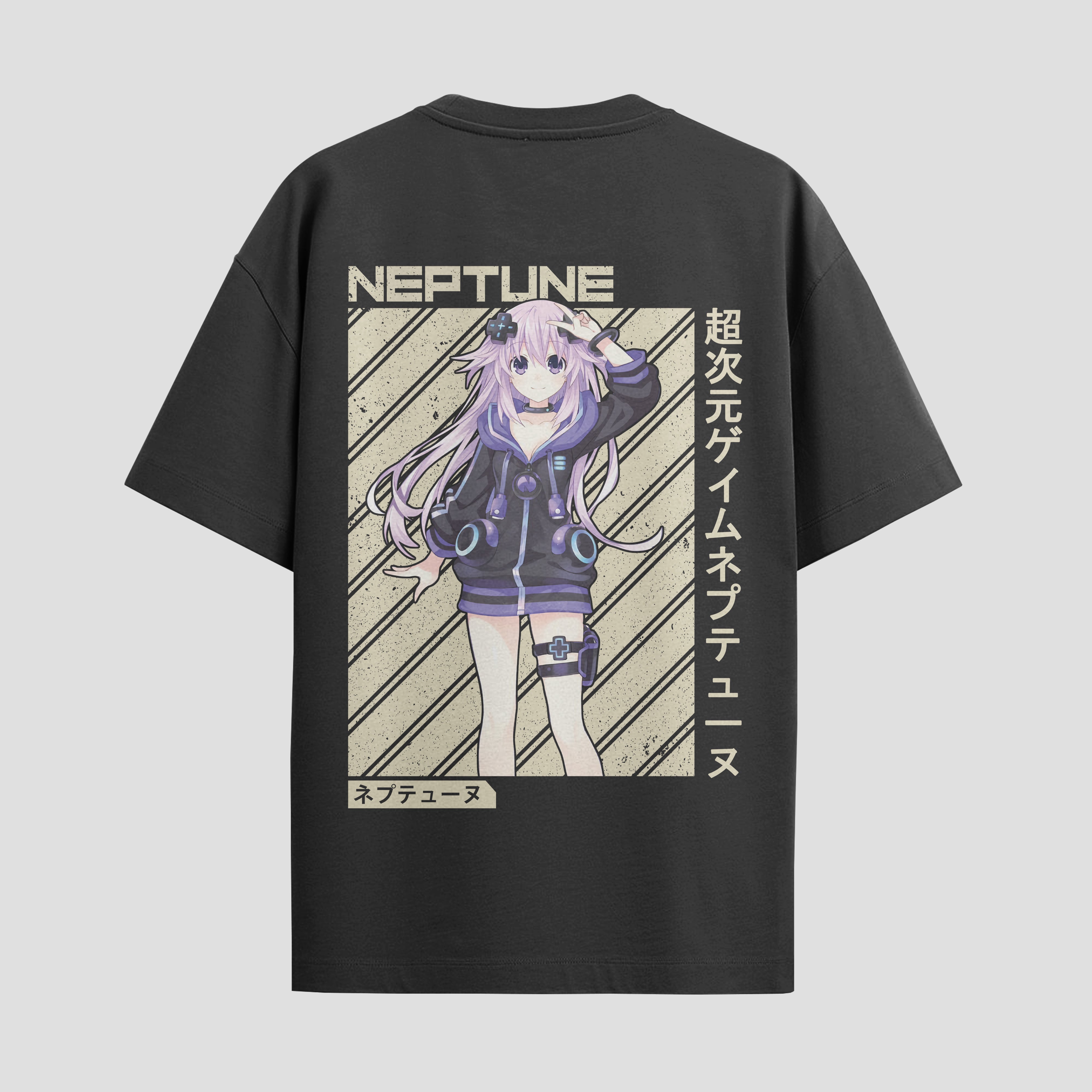 Playera urbana de anime y gaming ExtraLife MX, corte Standard Fit unisex ligero y transpirable en color Deep Black y Pure White, ropa de uso diario para gym y casual.