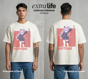 La Diosa del Videojuego | El Poder del Videojuego #02960 - Playera Oversized Premium | Off White - Foto en modelo