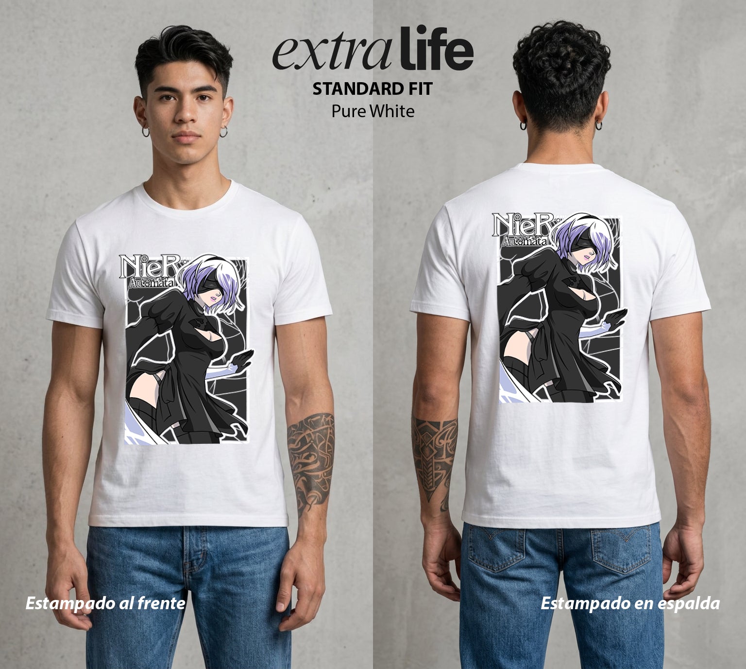 El Mundo Post-Apocaliptico | La Androide del Fin #02964 - Playera Standard Fit | Pure White - Foto en modelo
