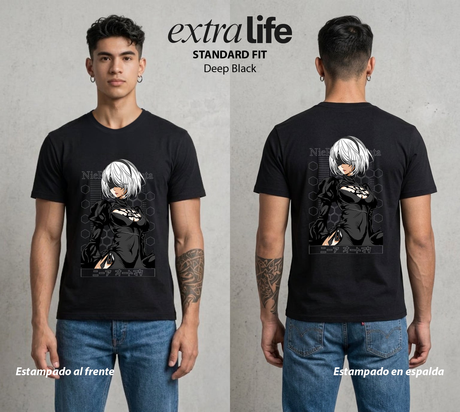 El Mundo Post-Apocaliptico | El Androide del Cosmos #02967 - Playera Standard Fit | Deep Black - Foto en modelo