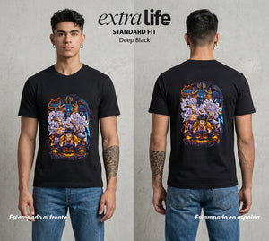 Mar de los Piratas | El Gran Tesoro #02976 - Playera Standard Fit | Deep Black - Foto en modelo