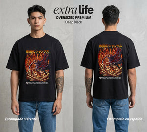 Mar de los Piratas | El Gran Tesoro del Mar #02977 - Playera Oversized Premium | Deep Black - Foto en modelo