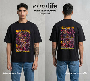 Mar de los Piratas | La Busqueda del Bien #02982 - Playera Oversized Premium | Deep Black - Foto en modelo