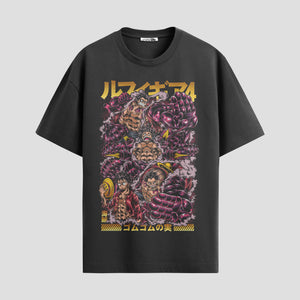 Playera urbana de anime y gaming ExtraLife MX, corte Standard Fit unisex ligero y transpirable en color Deep Black y Pure White, ropa de uso diario para gym y casual.