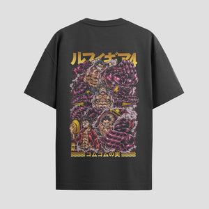 Playera urbana de anime y gaming ExtraLife MX, corte Standard Fit unisex ligero y transpirable en color Deep Black y Pure White, ropa de uso diario para gym y casual.
