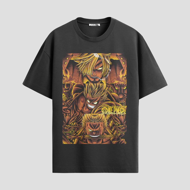 Playera urbana de anime y gaming ExtraLife MX, corte Standard Fit unisex ligero y transpirable en color Deep Black y Pure White, ropa de uso diario para gym y casual.
