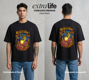 Mar de los Piratas | La Busqueda del Bien #02984 - Playera Oversized Premium | Deep Black - Foto en modelo