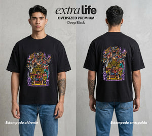 Mar de los Piratas | La Busqueda del Bien #02986 - Playera Oversized Premium | Deep Black - Foto en modelo