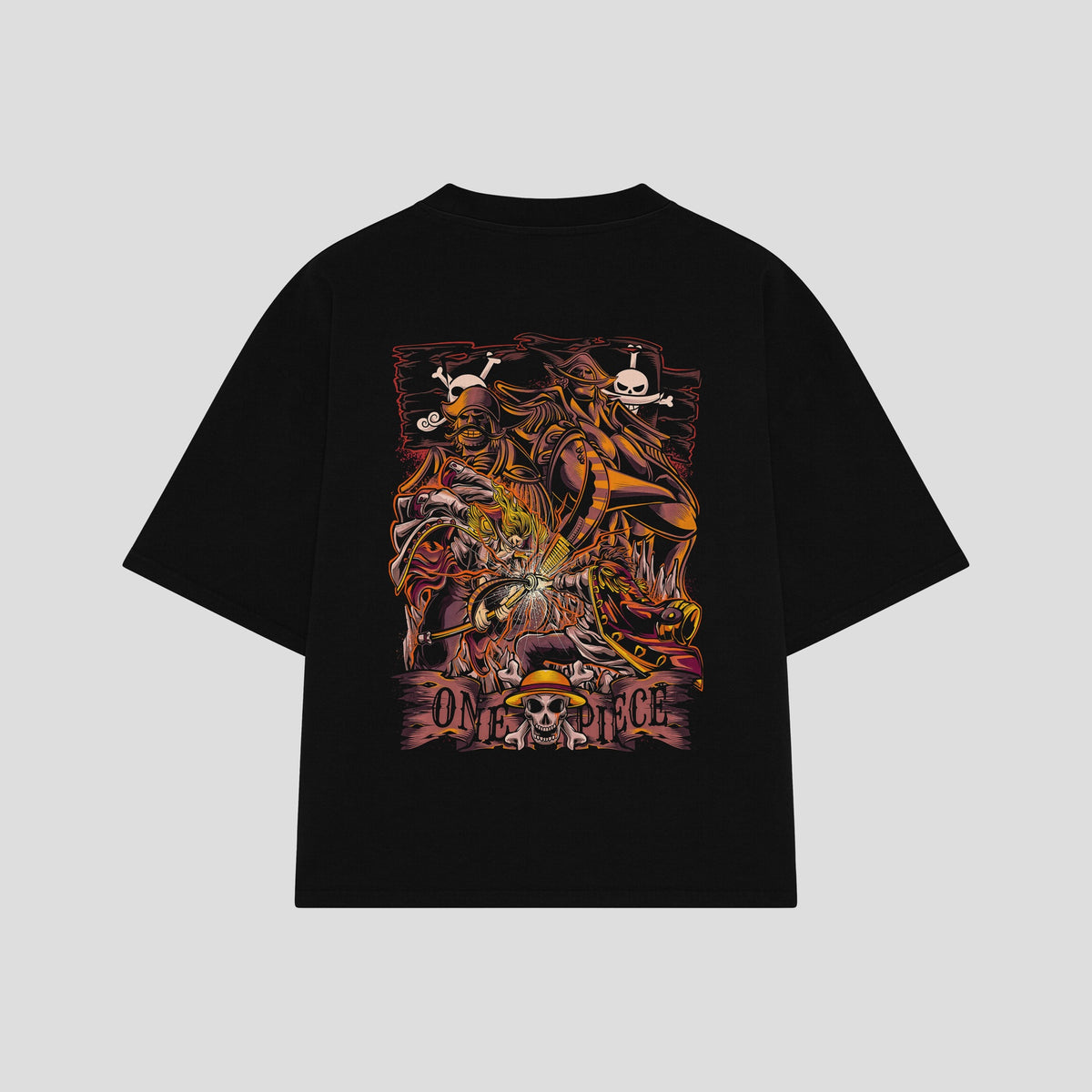 Playera streetwear premium de anime y gaming ExtraLife MX, corte oversized drop shoulder ligero y fresco en color Deep Black y Off-White, moda urbana mexicana de culto.