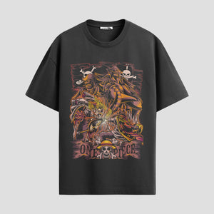Playera urbana de anime y gaming ExtraLife MX, corte Standard Fit unisex ligero y transpirable en color Deep Black y Pure White, ropa de uso diario para gym y casual.