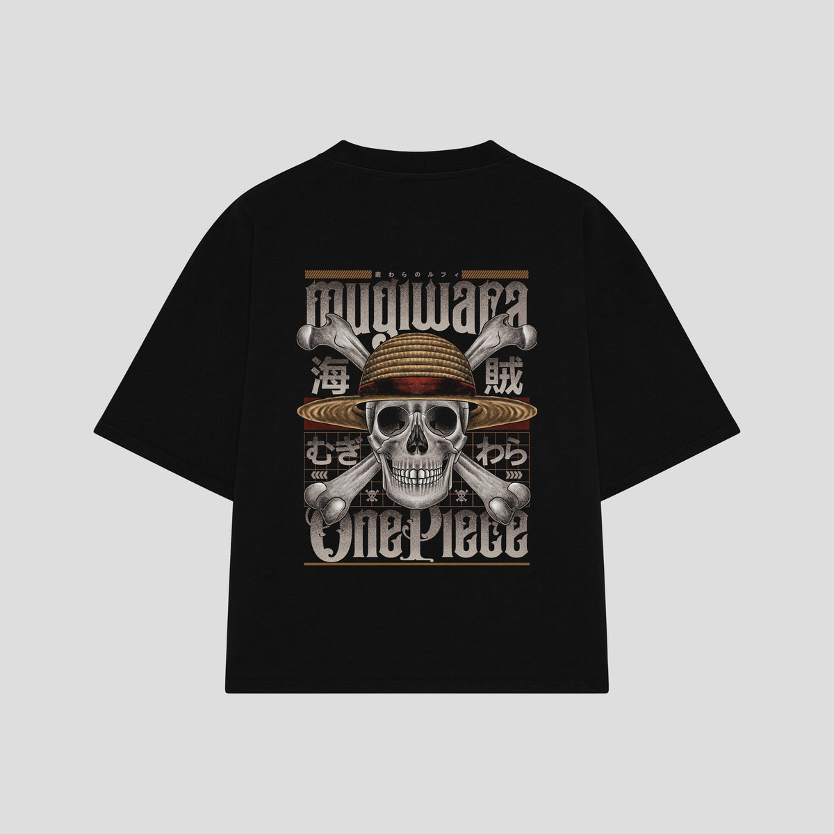 Playera streetwear premium de anime y gaming ExtraLife MX, corte oversized drop shoulder ligero y fresco en color Deep Black y Off-White, moda urbana mexicana de culto.