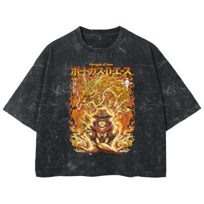 Playera streetwear premium de anime y gaming ExtraLife MX, corte boxy deluxe mineral wash heavyweight en color Acid Wash, moda urbana mexicana de culto.