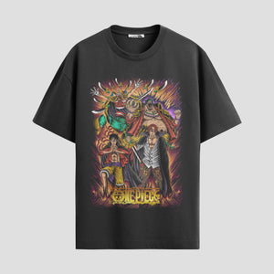 Playera urbana de anime y gaming ExtraLife MX, corte Standard Fit unisex ligero y transpirable en color Deep Black y Pure White, ropa de uso diario para gym y casual.