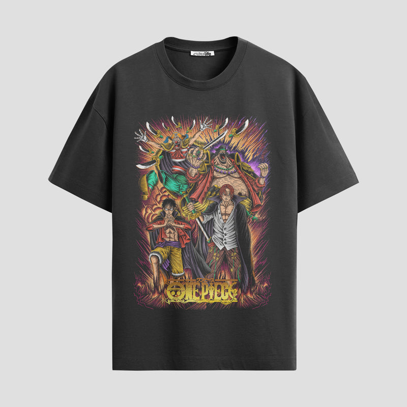 Playera urbana de anime y gaming ExtraLife MX, corte Standard Fit unisex ligero y transpirable en color Deep Black y Pure White, ropa de uso diario para gym y casual.