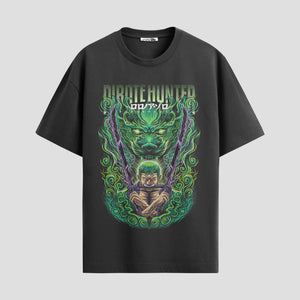 Playera urbana de anime y gaming ExtraLife MX, corte Standard Fit unisex ligero y transpirable en color Deep Black y Pure White, ropa de uso diario para gym y casual.