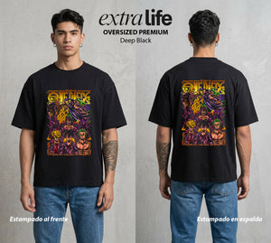Mar de los Piratas | La Busqueda del Bien #02998 - Playera Oversized Premium | Deep Black - Foto en modelo
