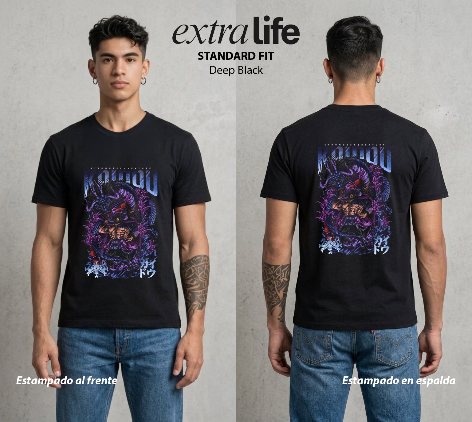 Mar de los Piratas | La Busqueda del Bien #03000 - Playera Standard Fit | Deep Black - Foto en modelo