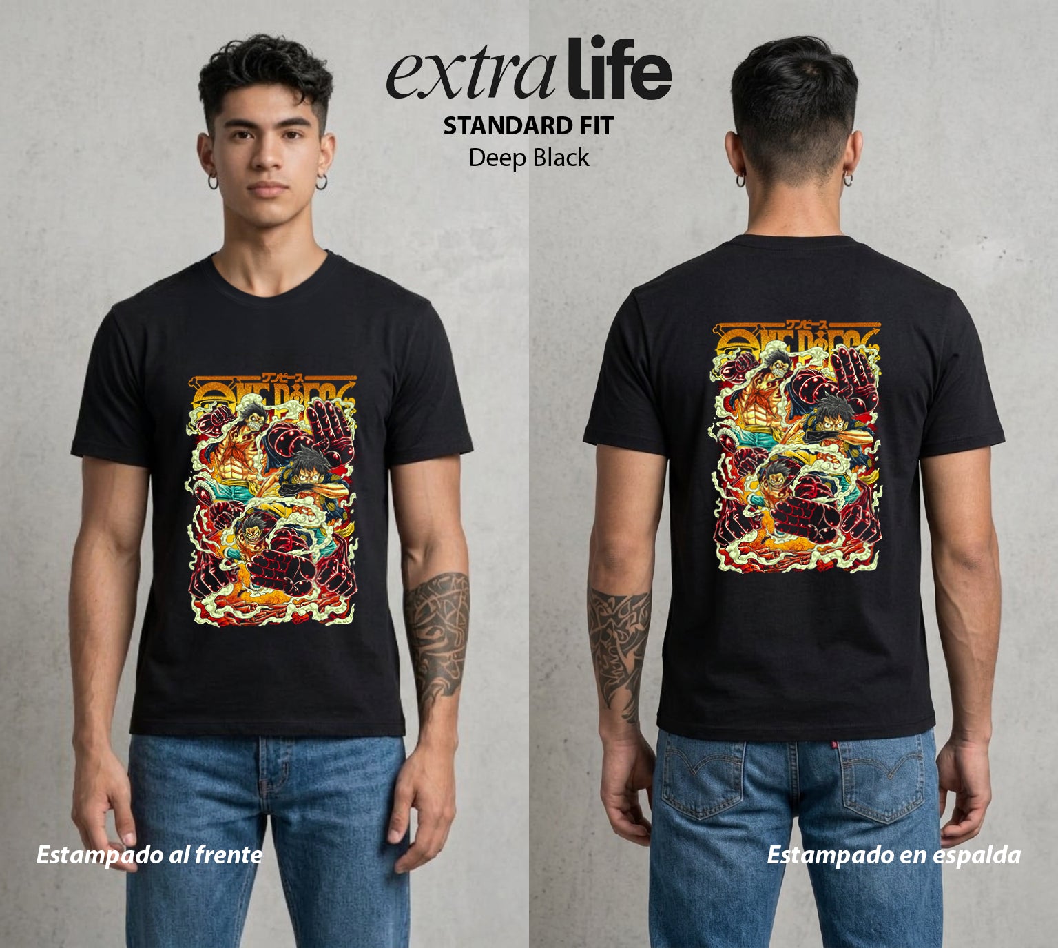 Mar de los Piratas | El Gran Tesoro del Mar #03001 - Playera Standard Fit | Deep Black - Foto en modelo