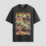 Playera urbana de anime y gaming ExtraLife MX, corte Standard Fit unisex ligero y transpirable en color Deep Black y Pure White, ropa de uso diario para gym y casual.