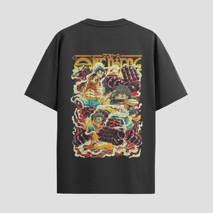 Playera urbana de anime y gaming ExtraLife MX, corte Standard Fit unisex ligero y transpirable en color Deep Black y Pure White, ropa de uso diario para gym y casual.
