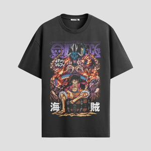 Playera urbana de anime y gaming ExtraLife MX, corte Standard Fit unisex ligero y transpirable en color Deep Black y Pure White, ropa de uso diario para gym y casual.