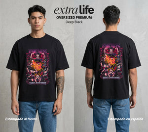 Mar de los Piratas | El Gran Tesoro del Mar #03005 - Playera Oversized Premium | Deep Black - Foto en modelo