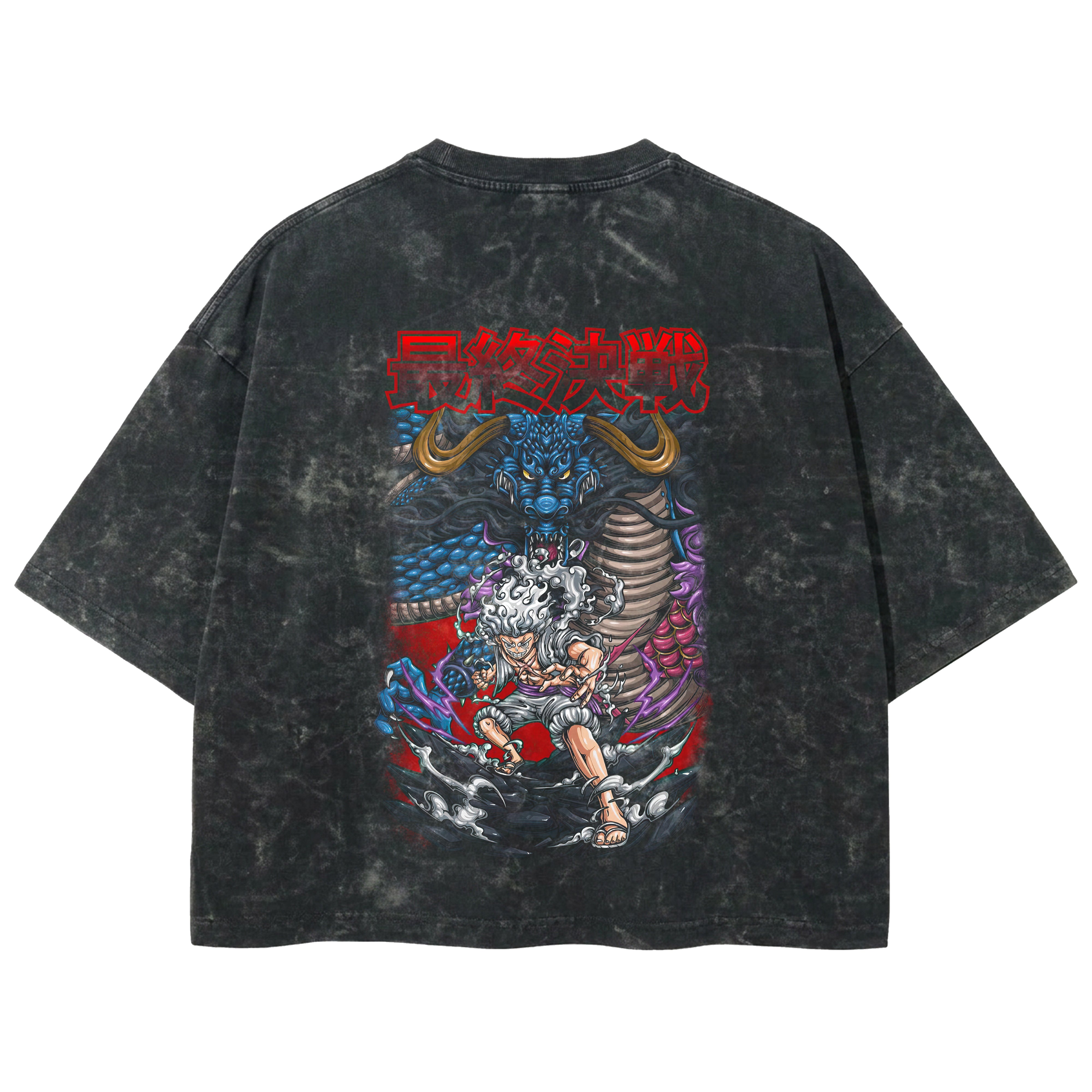 Playera streetwear premium de anime y gaming ExtraLife MX, corte boxy deluxe mineral wash heavyweight en color Acid Wash, moda urbana mexicana de culto.