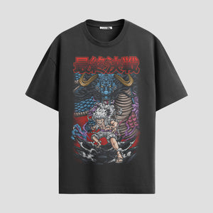 Playera urbana de anime y gaming ExtraLife MX, corte Standard Fit unisex ligero y transpirable en color Deep Black y Pure White, ropa de uso diario para gym y casual.