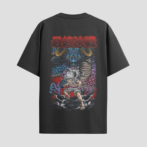 Playera urbana de anime y gaming ExtraLife MX, corte Standard Fit unisex ligero y transpirable en color Deep Black y Pure White, ropa de uso diario para gym y casual.
