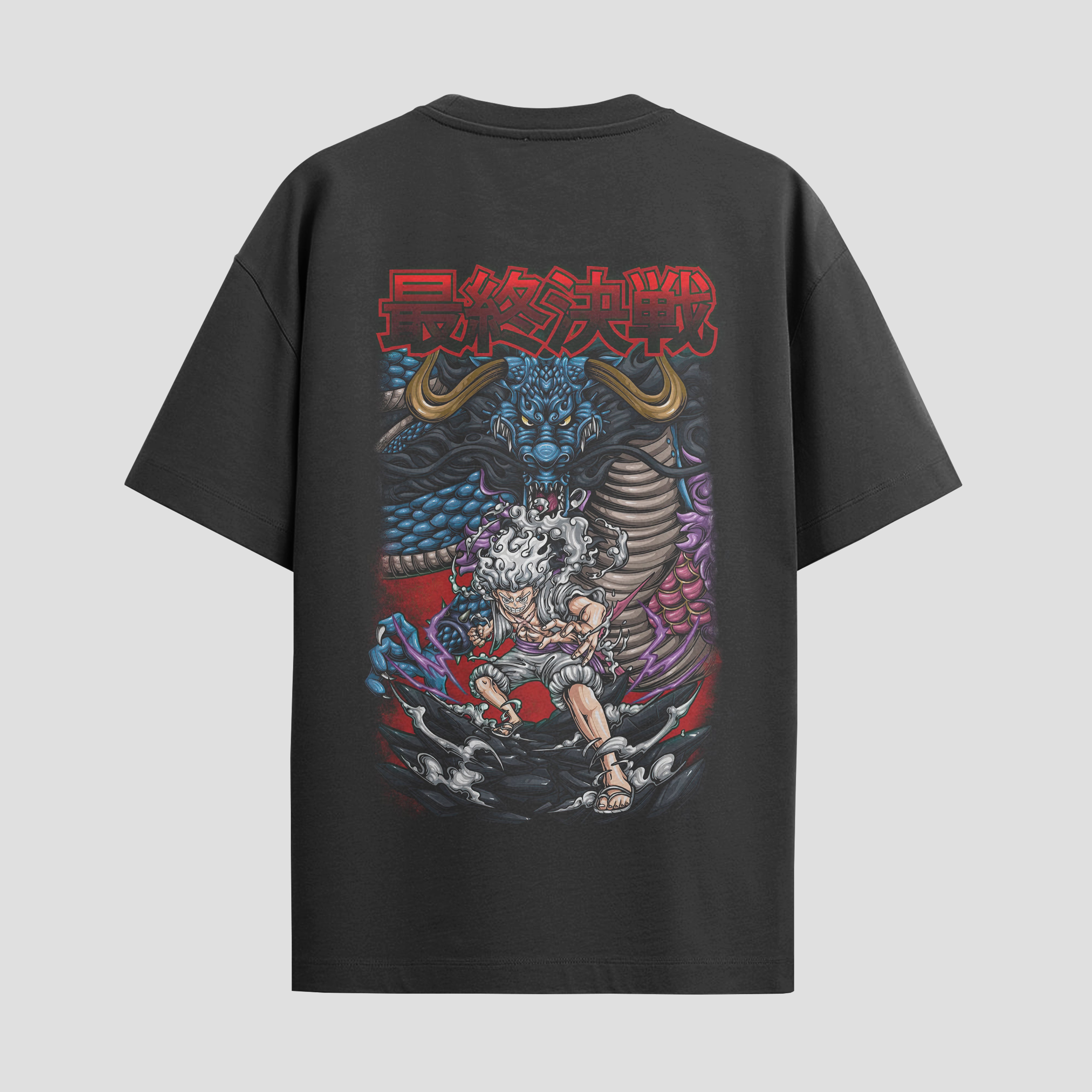 Playera urbana de anime y gaming ExtraLife MX, corte Standard Fit unisex ligero y transpirable en color Deep Black y Pure White, ropa de uso diario para gym y casual.