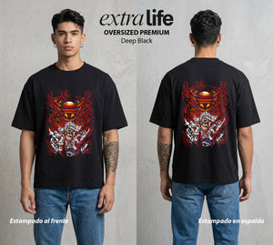 Mar de los Piratas | La Busqueda del Bien #03011 - Playera Oversized Premium | Deep Black - Foto en modelo