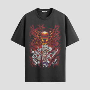 Playera urbana de anime y gaming ExtraLife MX, corte Standard Fit unisex ligero y transpirable en color Deep Black y Pure White, ropa de uso diario para gym y casual.