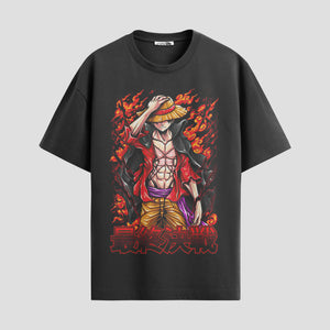 Playera urbana de anime y gaming ExtraLife MX, corte Standard Fit unisex ligero y transpirable en color Deep Black y Pure White, ropa de uso diario para gym y casual.