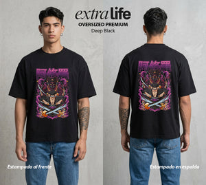 Mar de los Piratas | La Busqueda del Bien #03013 - Playera Oversized Premium | Deep Black - Foto en modelo
