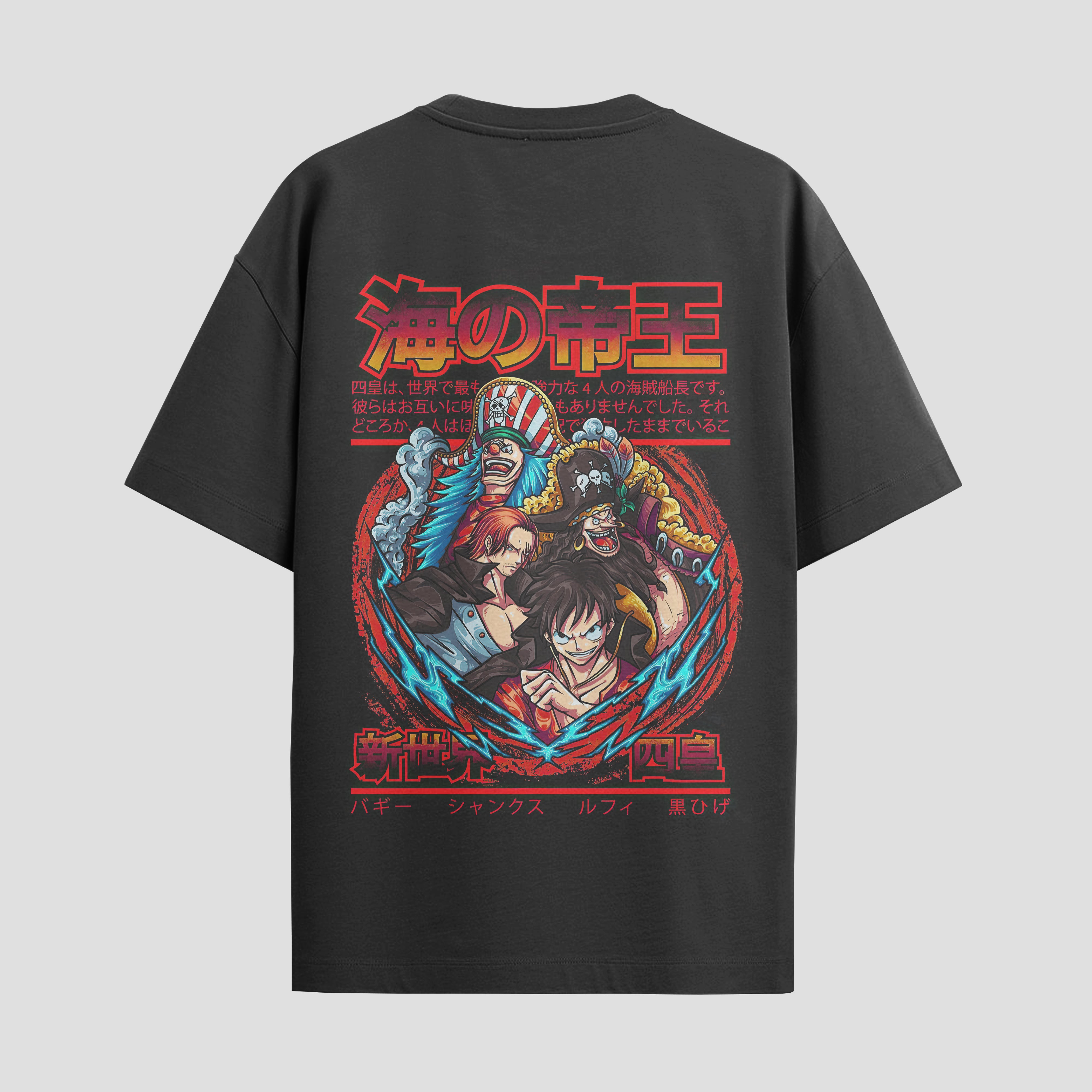 Playera urbana de anime y gaming ExtraLife MX, corte Standard Fit unisex ligero y transpirable en color Deep Black y Pure White, ropa de uso diario para gym y casual.