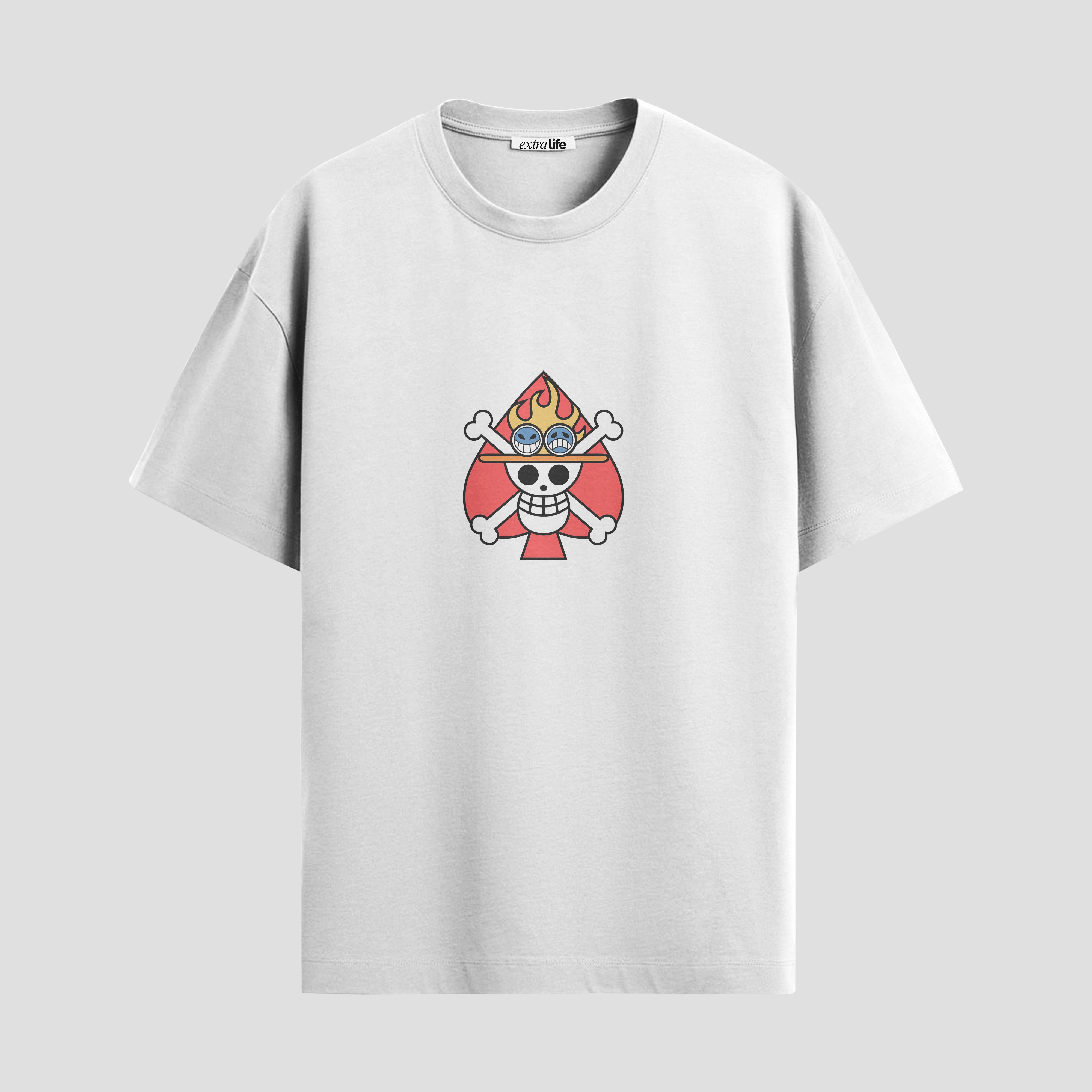 Playera urbana de anime y gaming ExtraLife MX, corte Standard Fit unisex ligero y transpirable en color Deep Black y Pure White, ropa de uso diario para gym y casual.