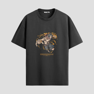 Playera urbana de anime y gaming ExtraLife MX, corte Standard Fit unisex ligero y transpirable en color Deep Black y Pure White, ropa de uso diario para gym y casual.
