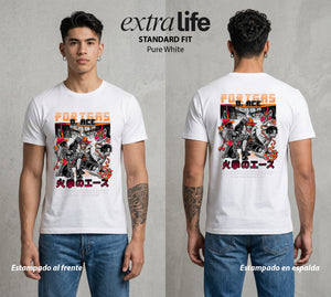 Mar de los Piratas | El Capitan de Fuego #03023 - Playera Standard Fit | Pure White - Foto en modelo