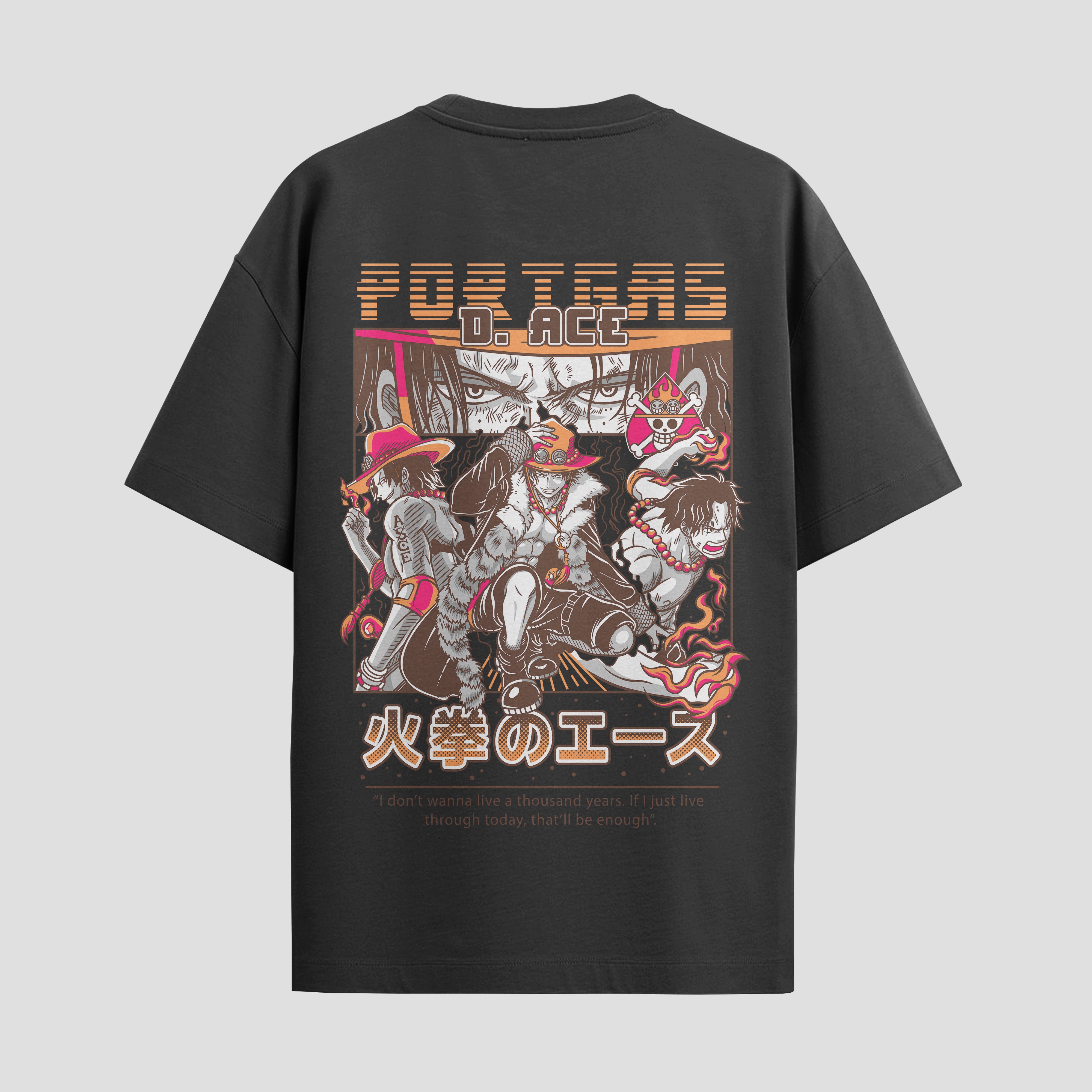 Playera urbana de anime y gaming ExtraLife MX, corte Standard Fit unisex ligero y transpirable en color Deep Black y Pure White, ropa de uso diario para gym y casual.